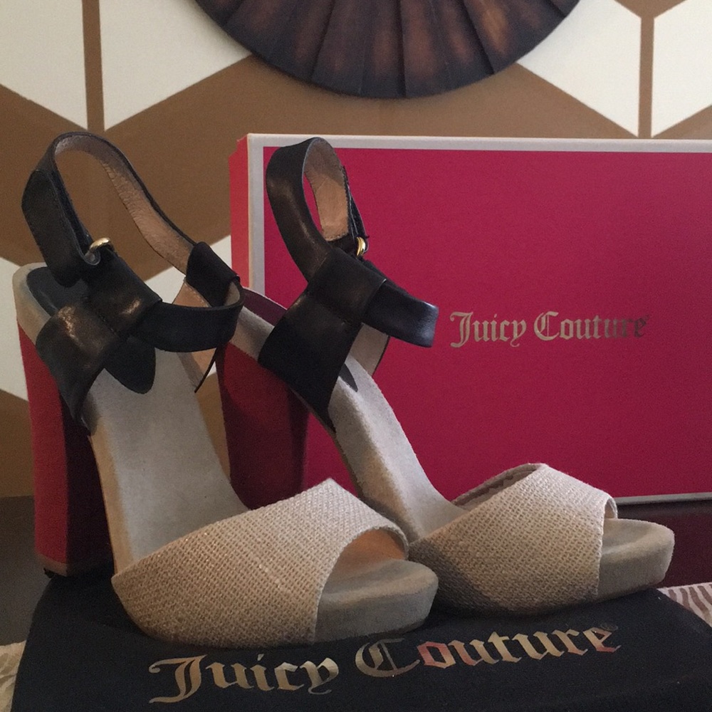 Juicy Couture Natural Metallic Fine Straw Sandal